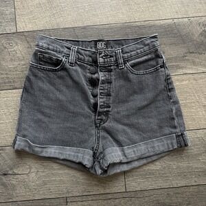 Y2K BDG Mom High-Rise Shorts Womens 25‎ Urban Outfitters Black Distressed Denim